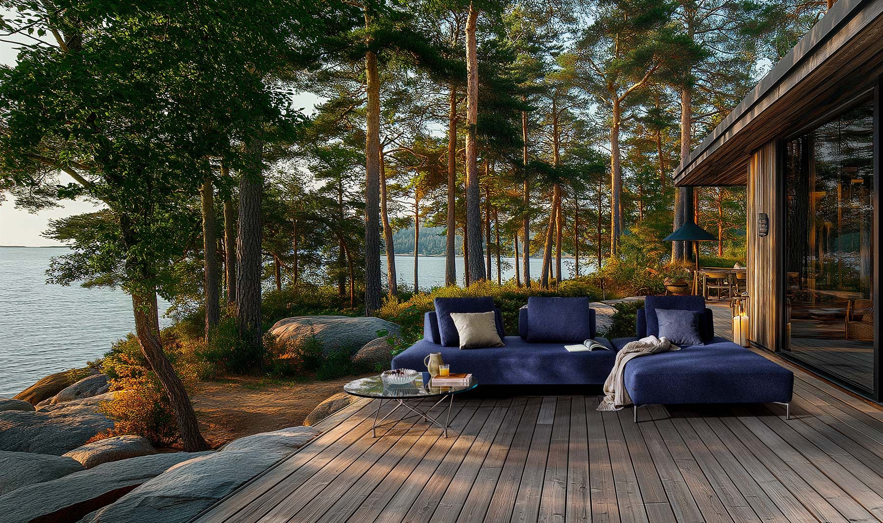 Eilersen Playtower Outdoor sofa — Lisbon 14 & Stockholm 3 fabrics